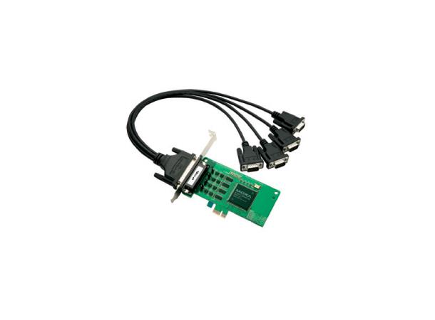 Moxa CP-114EL-DB9M PCIe w/ DB9M Cable, 4x RS-232/422/485 
